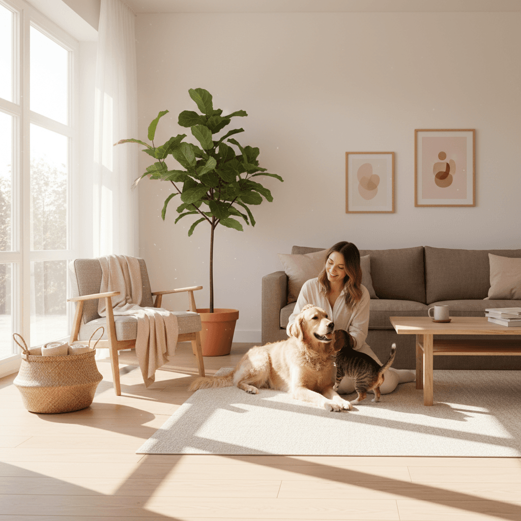 Pet sitter in client home